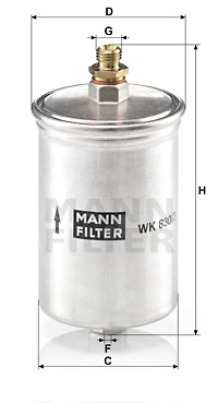 Filtre a  carburant MANN-FILTER WK 830/3 (X1)