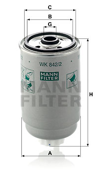 Filtre a  carburant MANN-FILTER WK 842/2 (X1)
