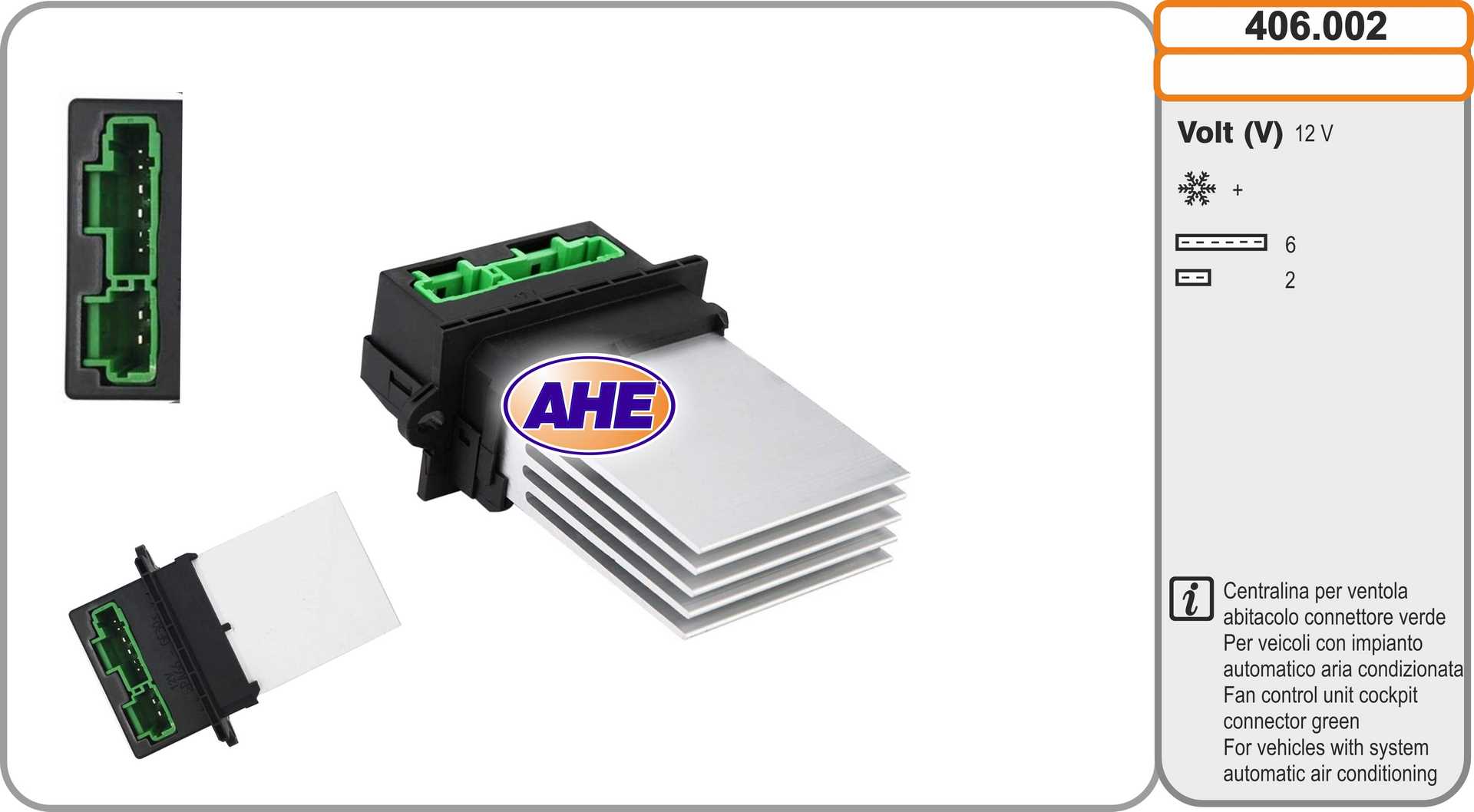 commande, ventilateur electrique (refroidissement) AHE 406.002 (X1)
