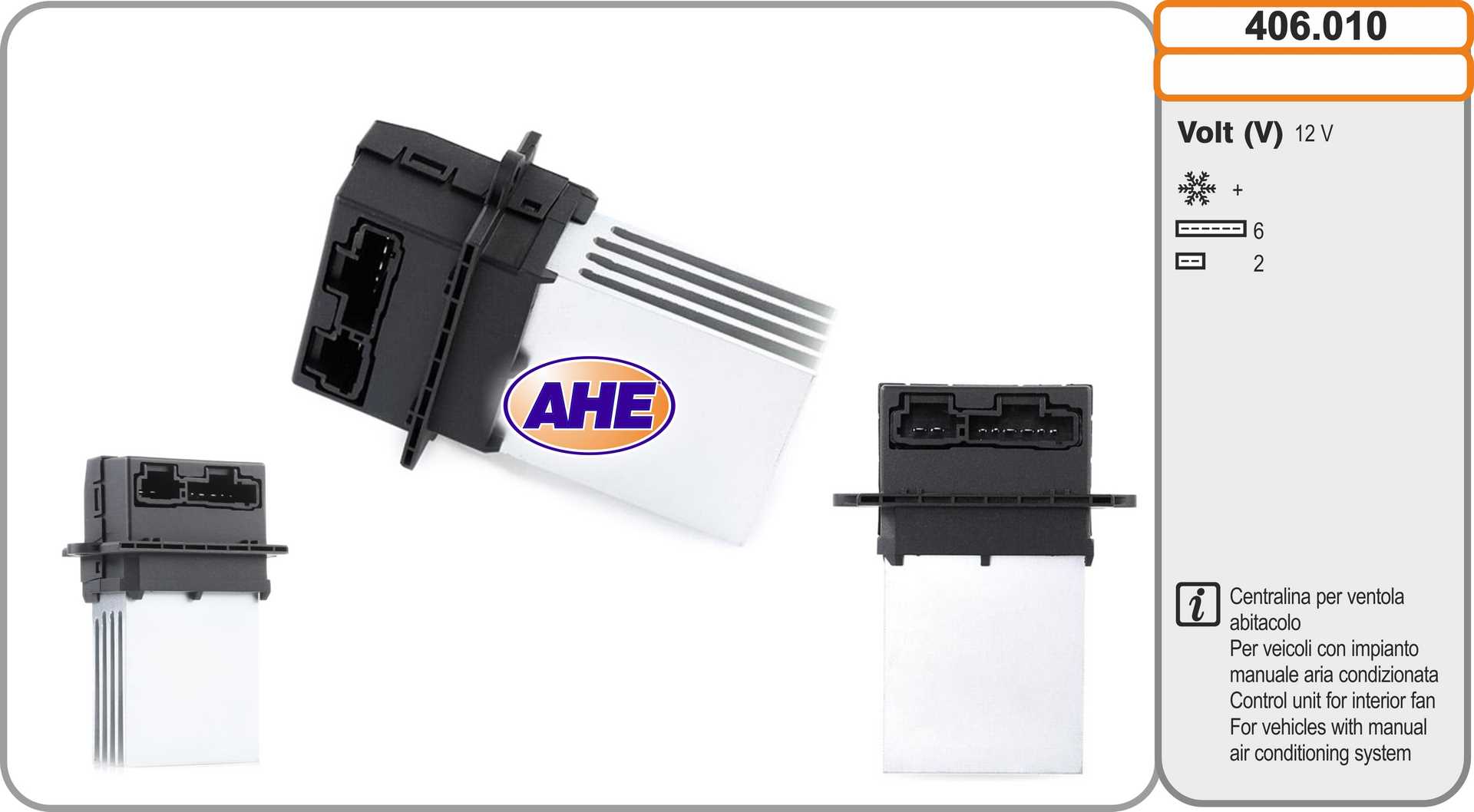 commande, ventilateur electrique (refroidissement) AHE 406.010 (X1)