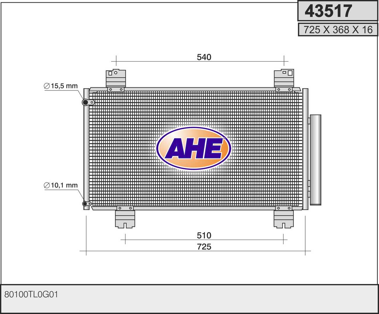 Nouveau A//C Condenseur Radiateur Honda Accord VIII 2,2 i-DTEC 2008-2016 80100 TL0G01